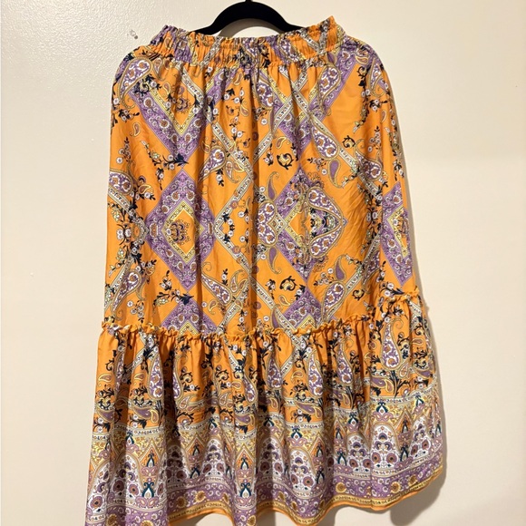 Bohemian Orange and Purple Maxi Skirt - Picture 3 of 3